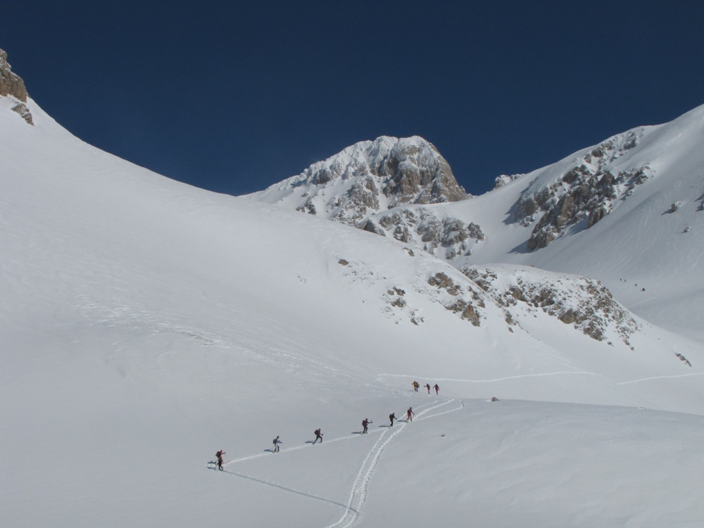 La traversata alta del Gran Sasso (da lontano)